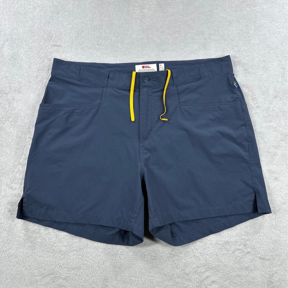 Fjallraven High Coast Lite Shorts Womens 34 Navy Blue Hiking Outdoors Hiking